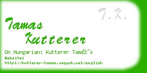 tamas kutterer business card